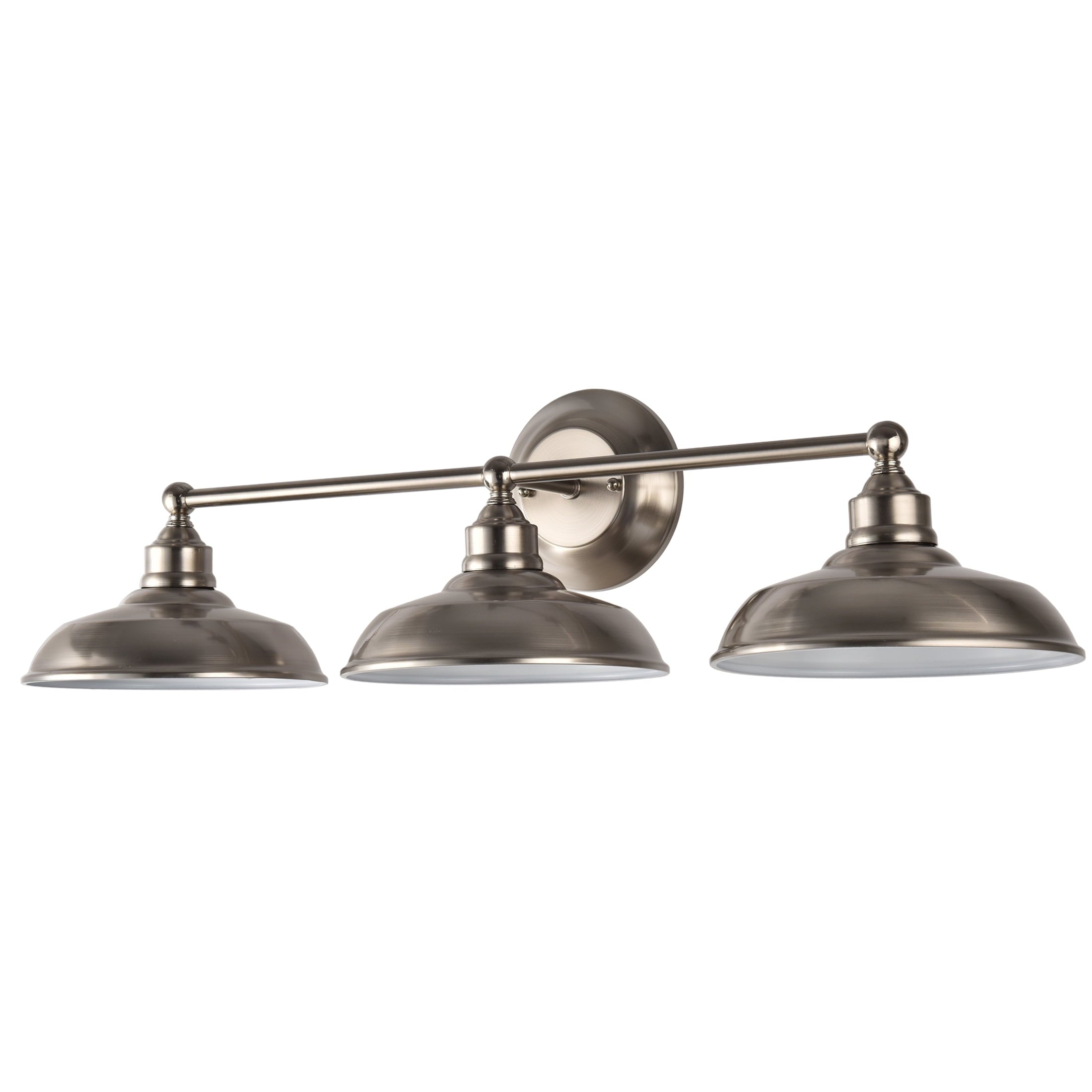  28.5" Farmhouse-Style 3-Head Vanity Light , Satin Nickel Finish, E26 Socketed