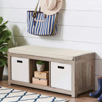  3-Cube Storage Bench, Rustic Gray