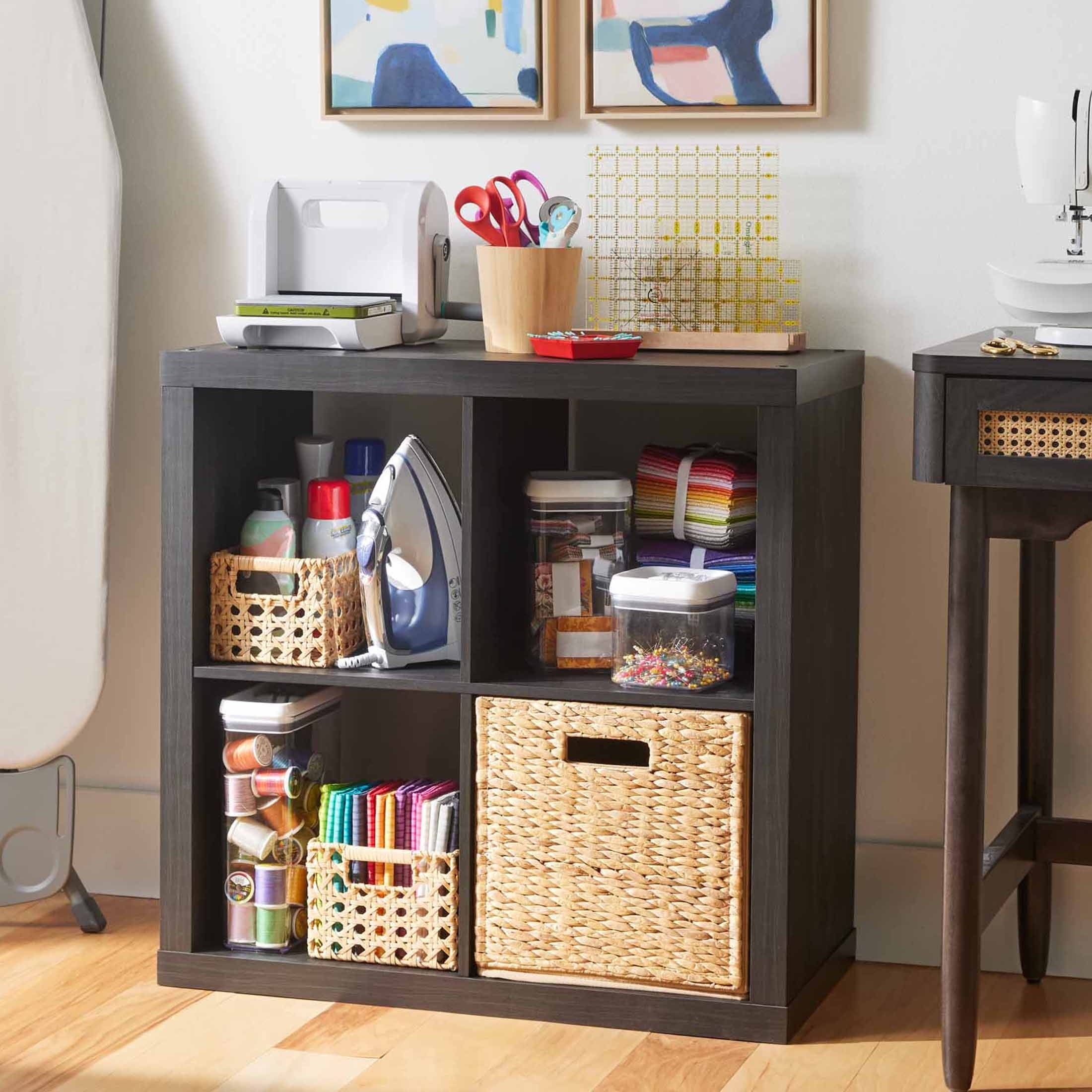 Homora™ 4 Cube Storage Organizer, White Texture