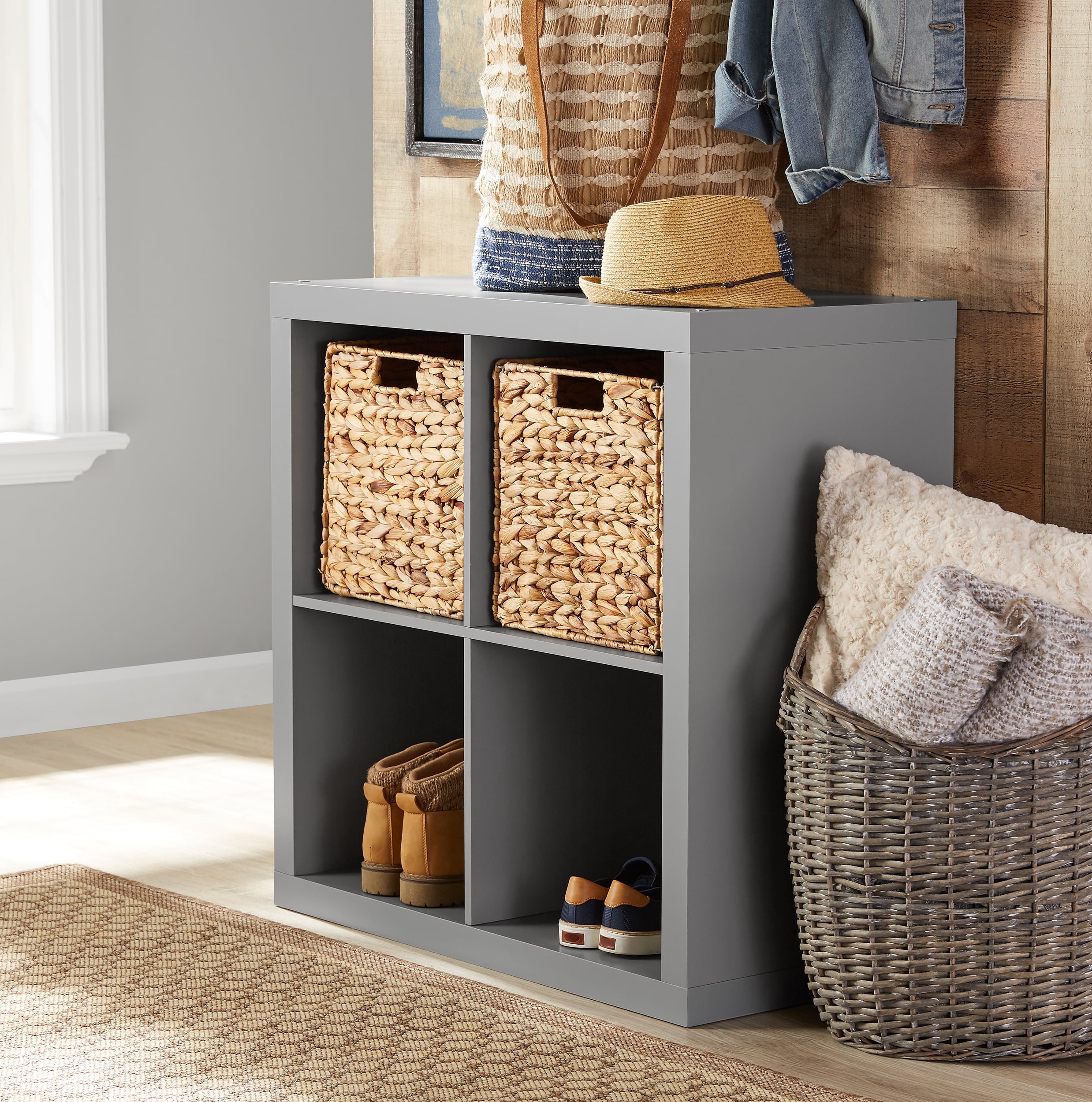 Homora™ 4 Cube Storage Organizer, White Texture