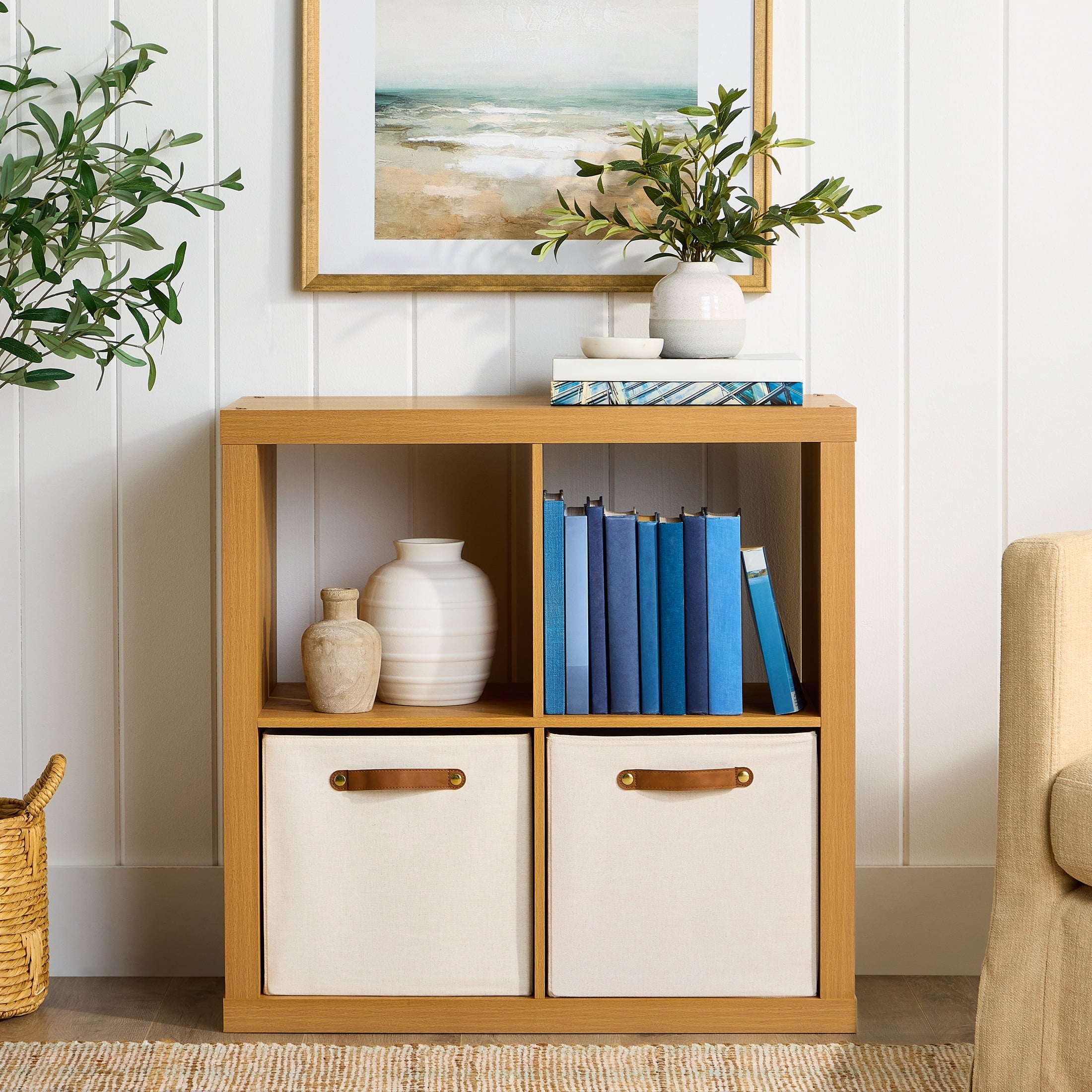 Homora™ 4 Cube Storage Organizer, White Texture
