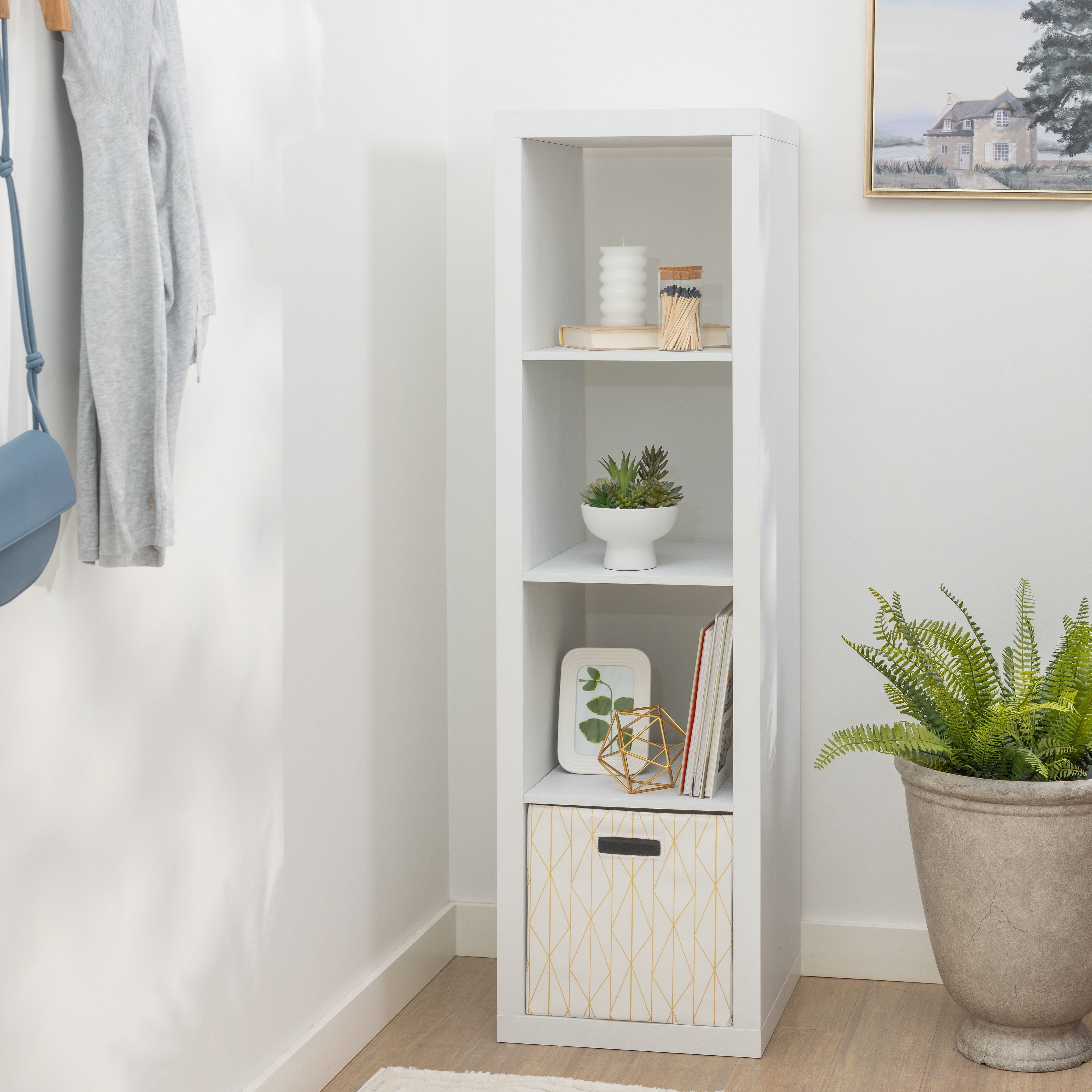 Homora™ 4 Cube Vertical Storage Organizer, Rustic Gray