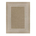  5'x7' Beige Border & Striped Reversible Indoor/Outdoor Rug