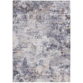  5' x7' Grey Beige Abstract Machine Washable Faux Fur Indoor Area Rug