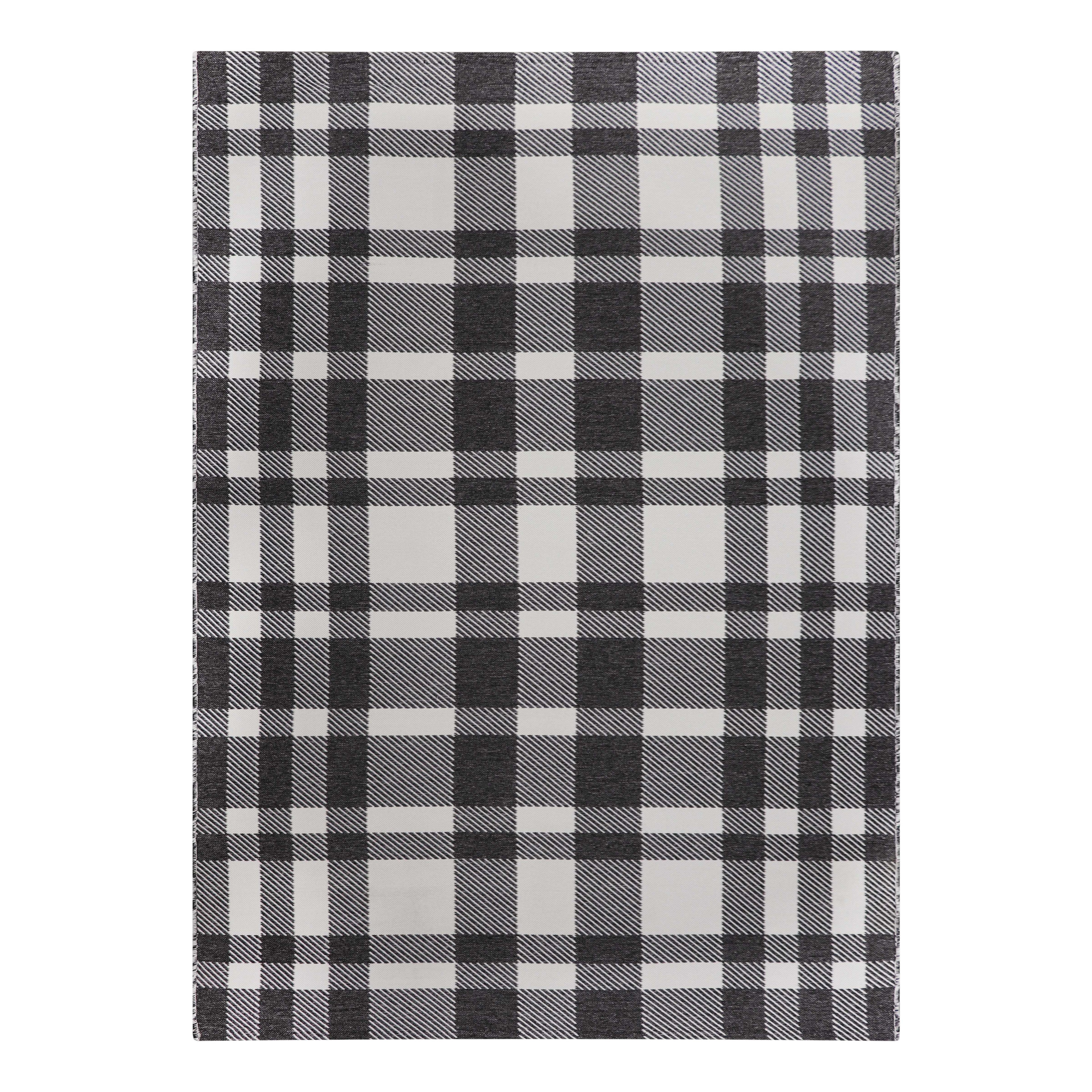 Homora™ 5'x7' Beige Border & Striped Reversible Indoor/Outdoor Rug