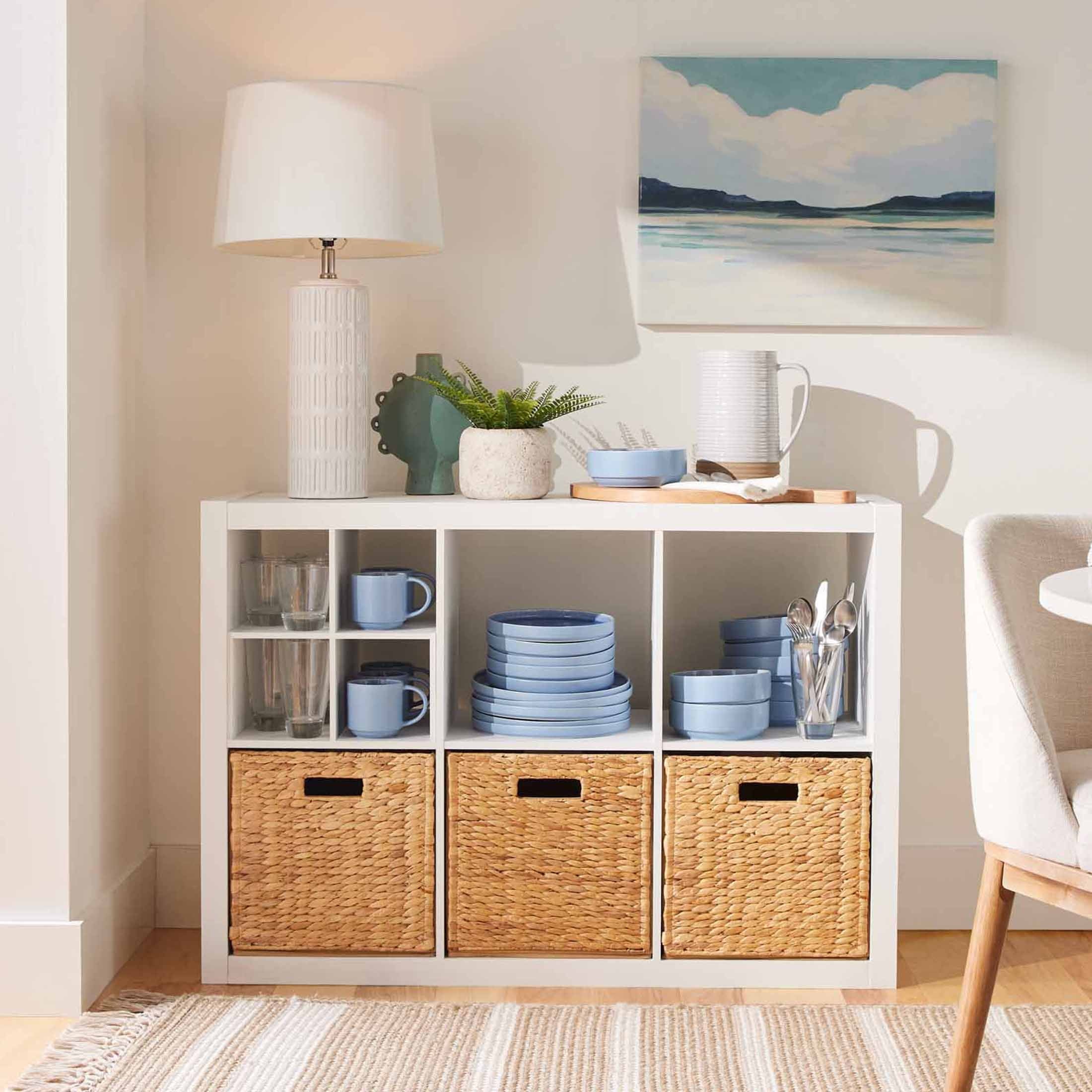  6 Cube Storage Organizer, White Texture