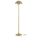  62" Modern Pull-chain Brass Floor Lamp with Brass Dome Shade