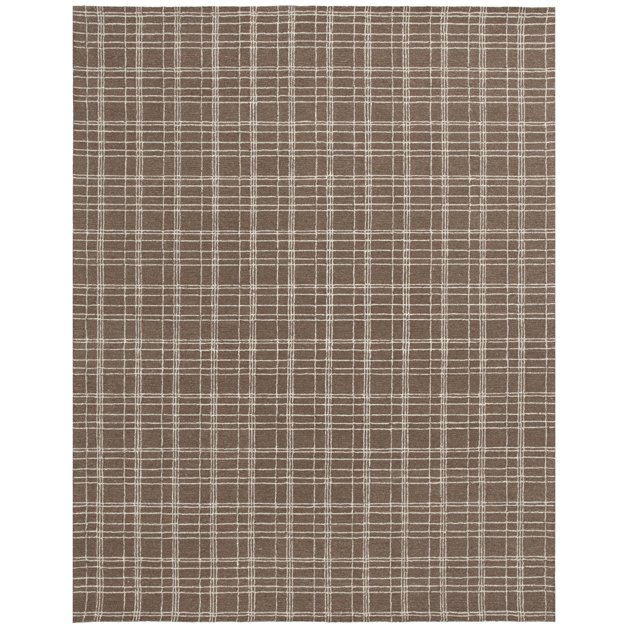 Homora™ Beige Plaid Wool Indoor Area Rug, 7'10"x9'10"
