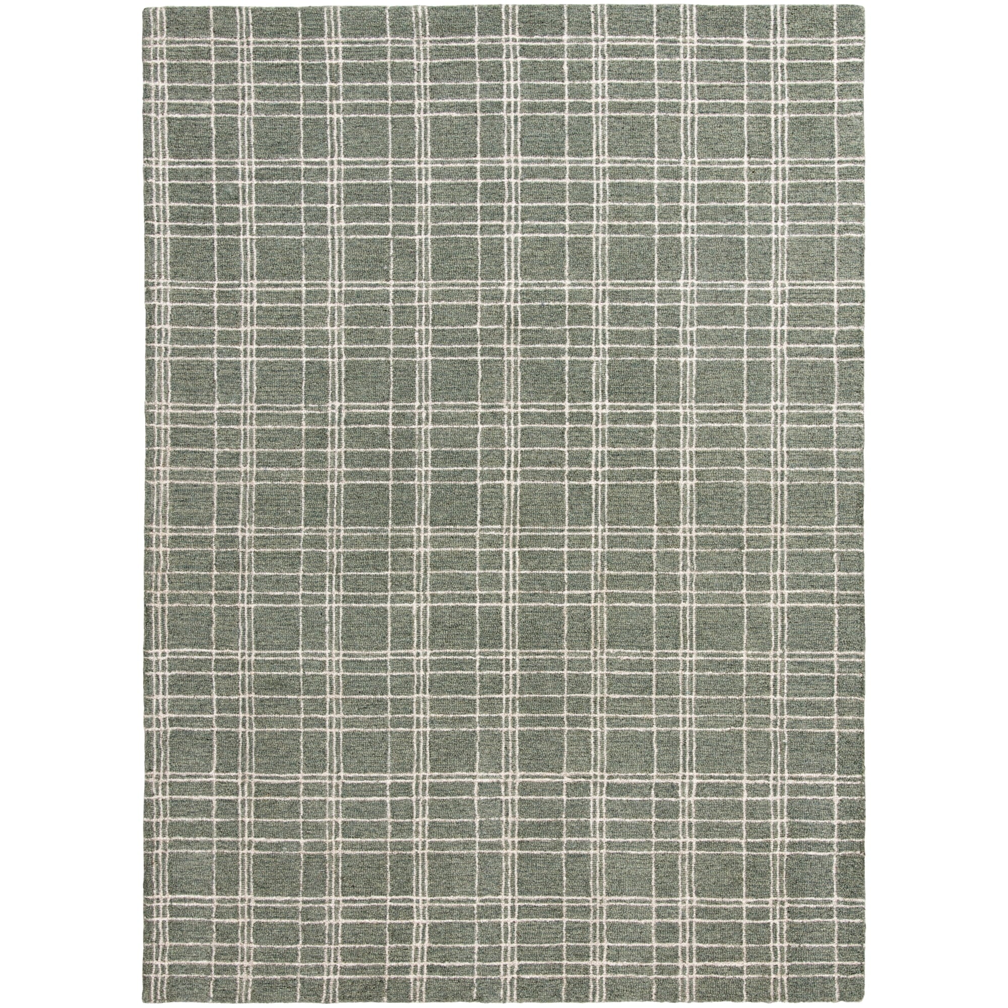 Homora™ Beige Plaid Wool Indoor Area Rug, 7'10"x9'10"