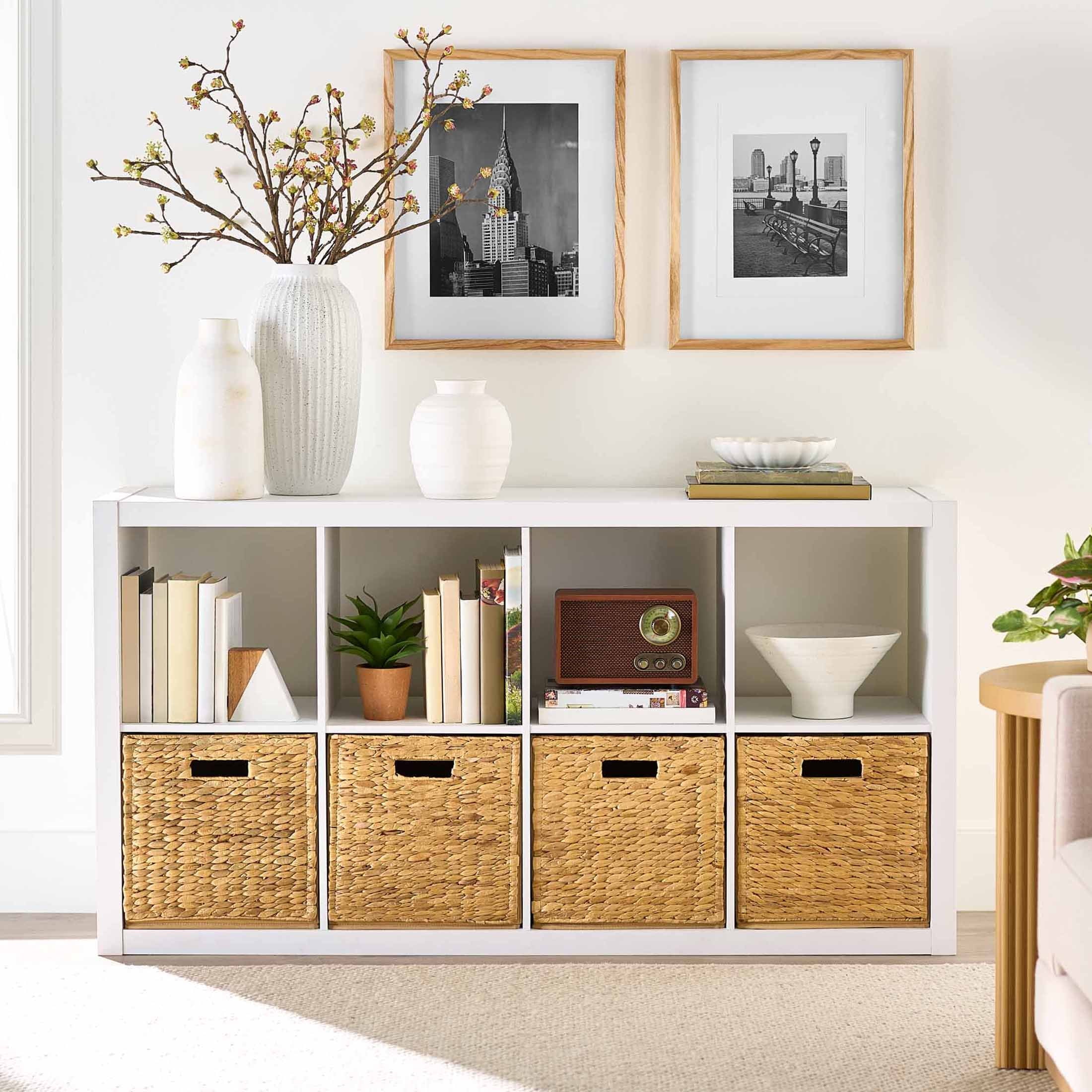  8 Cube Storage Organizer, White Texture