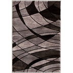  Abstract Indoor Area Rug, Gray, 5'x7'