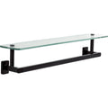  Alden 18" Towel Bar with Glass Shelf in Matte Black