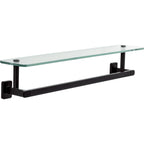  Alden 18" Towel Bar with Glass Shelf in Matte Black