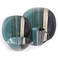  Bazaar Dinnerware, Teal, Set Of 16
