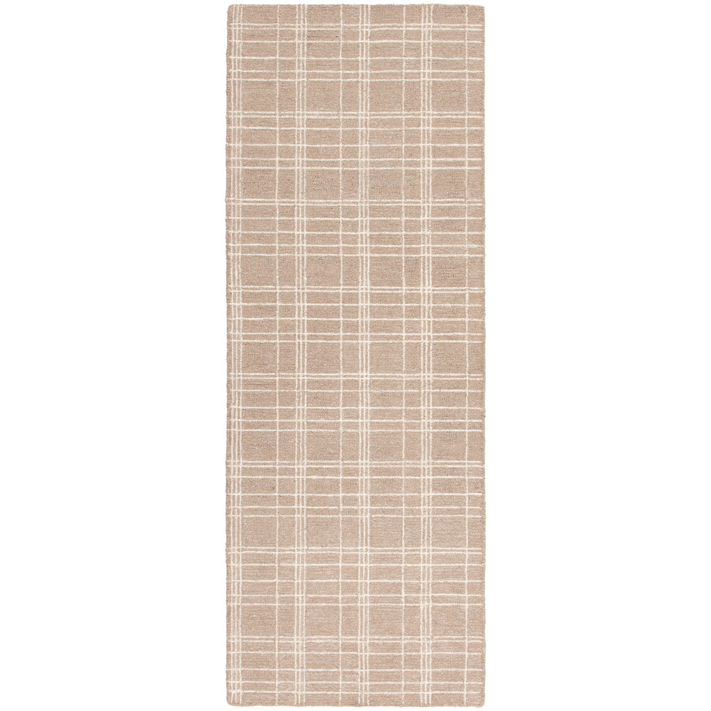 Homora™ Beige Plaid Wool Indoor Area Rug, 7'10"x9'10"