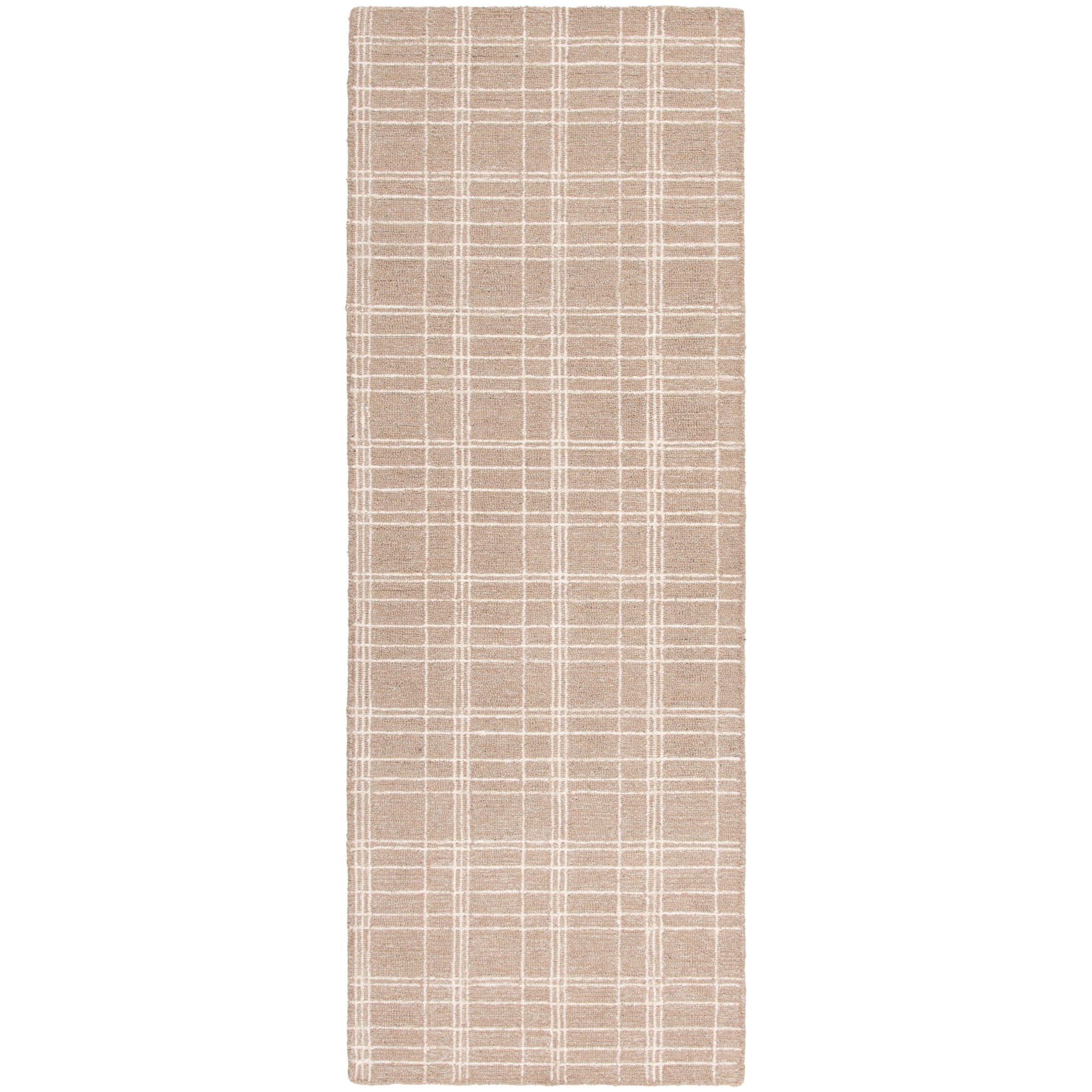 Homora™ Beige Plaid Wool Indoor Area Rug, 7'10"x9'10"