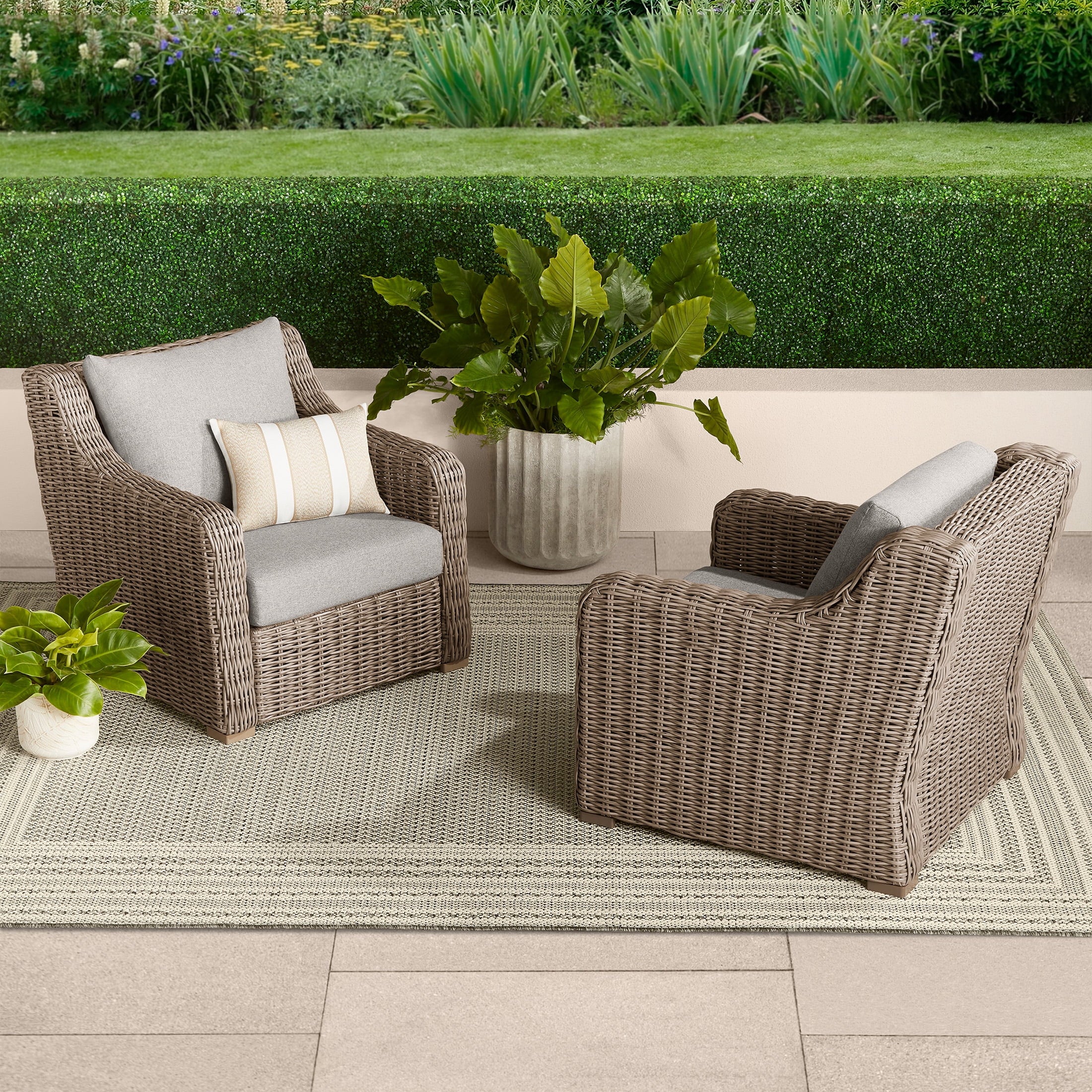 Homora™ Bellamy Outdoor 2pk Lounge Chairs, Dark Brown