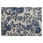  Blue & Gray Botanical Blooms, Indoor Area Rug, 5' x 7'
