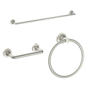  Clean Modern 3-Piece Bathroom Hardware Set, Satin Nickel � Towel Bar, Robe Hook & Toilet Paper Holder