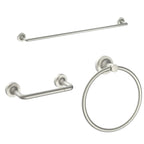  Clean Modern 3-Piece Bathroom Hardware Set, Satin Nickel � Towel Bar, Robe Hook & Toilet Paper Holder