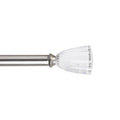  Clear Fluted 1" Single Curtain Rod, 42"-120",  Nickel