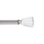  Clear Fluted 1" Single Curtain Rod, 42"-120",  Nickel