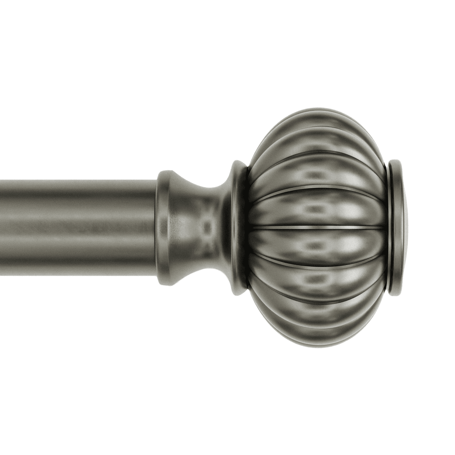 Homora™ 1" Matte Black Ribbed Knob Adjustable Single Rod Set, 42"-120"