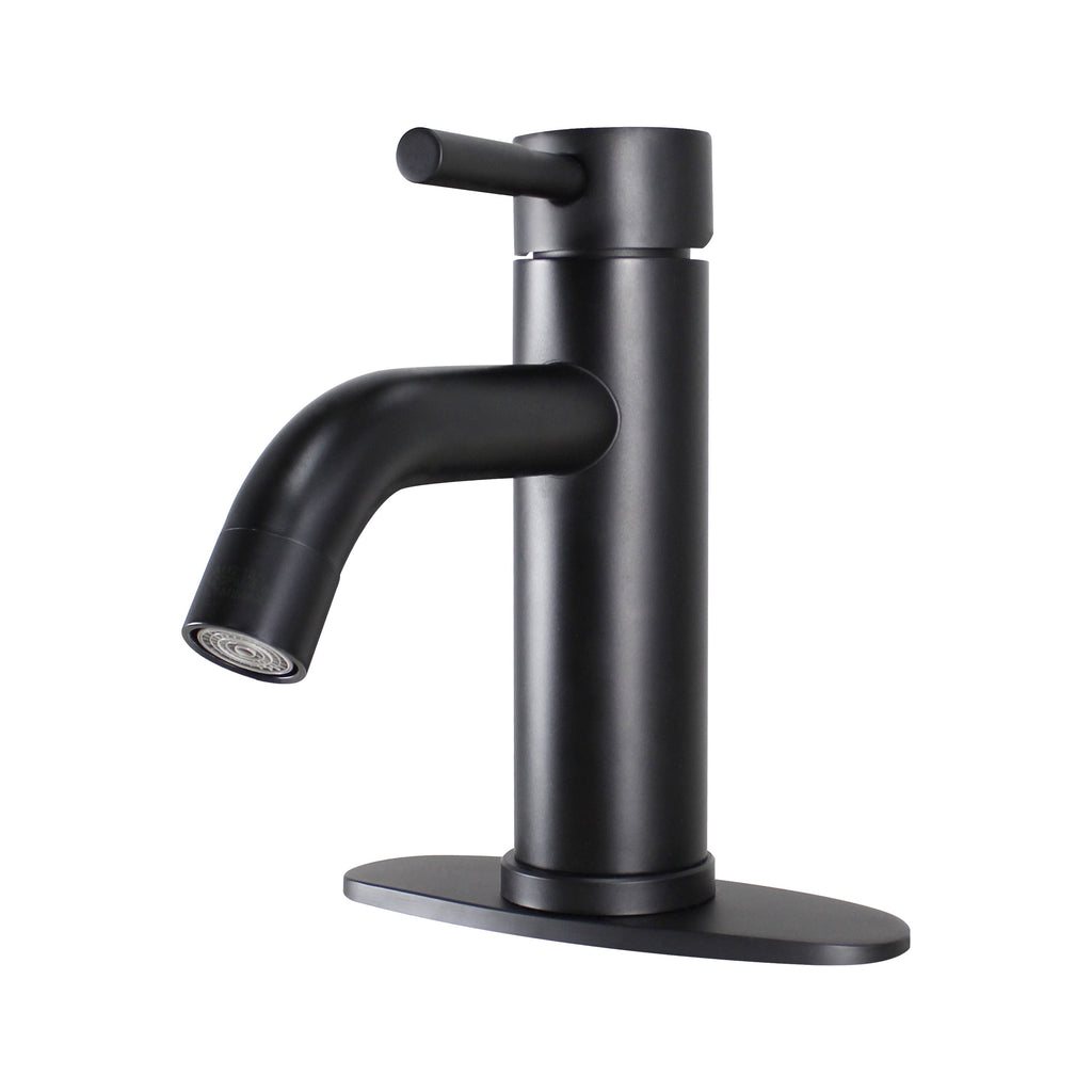  Elmont Single Handle Bathroom Sink Faucet, Matte Black, Includes Push Pop-Up Drain