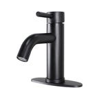  Elmont Single Handle Bathroom Sink Faucet, Matte Black, Includes Push Pop-Up Drain