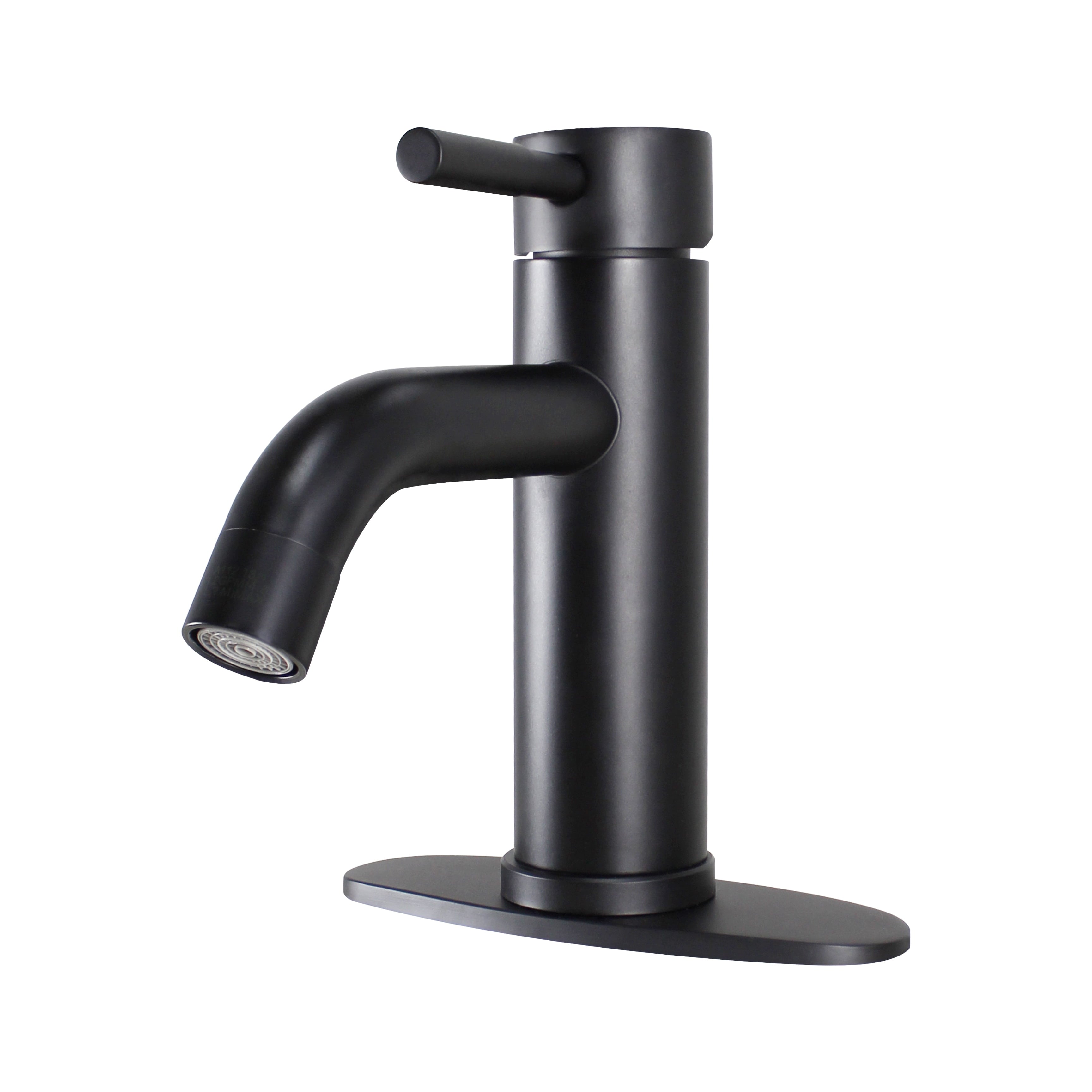  Elmont Single Handle Bathroom Sink Faucet, Matte Black, Includes Push Pop-Up Drain