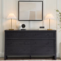  Ezra 64" Wide 6-Drawer Dresser, Rich Black Finish
