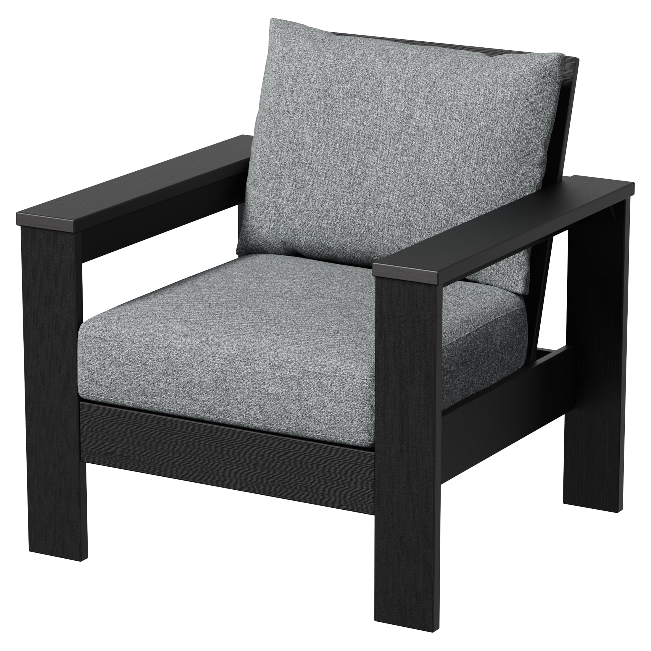 Homora™ Ezra Outdoor HDPE Club Chair with Teak Finish and Green Cushions