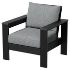 Homora™ Ezra Outdoor HDPE Club Chair with Teak Finish and Green Cushions