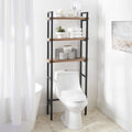  Jace 3-Shelf over-the-Toilet Storage Shelf with Black Frame and Oak Shelves
