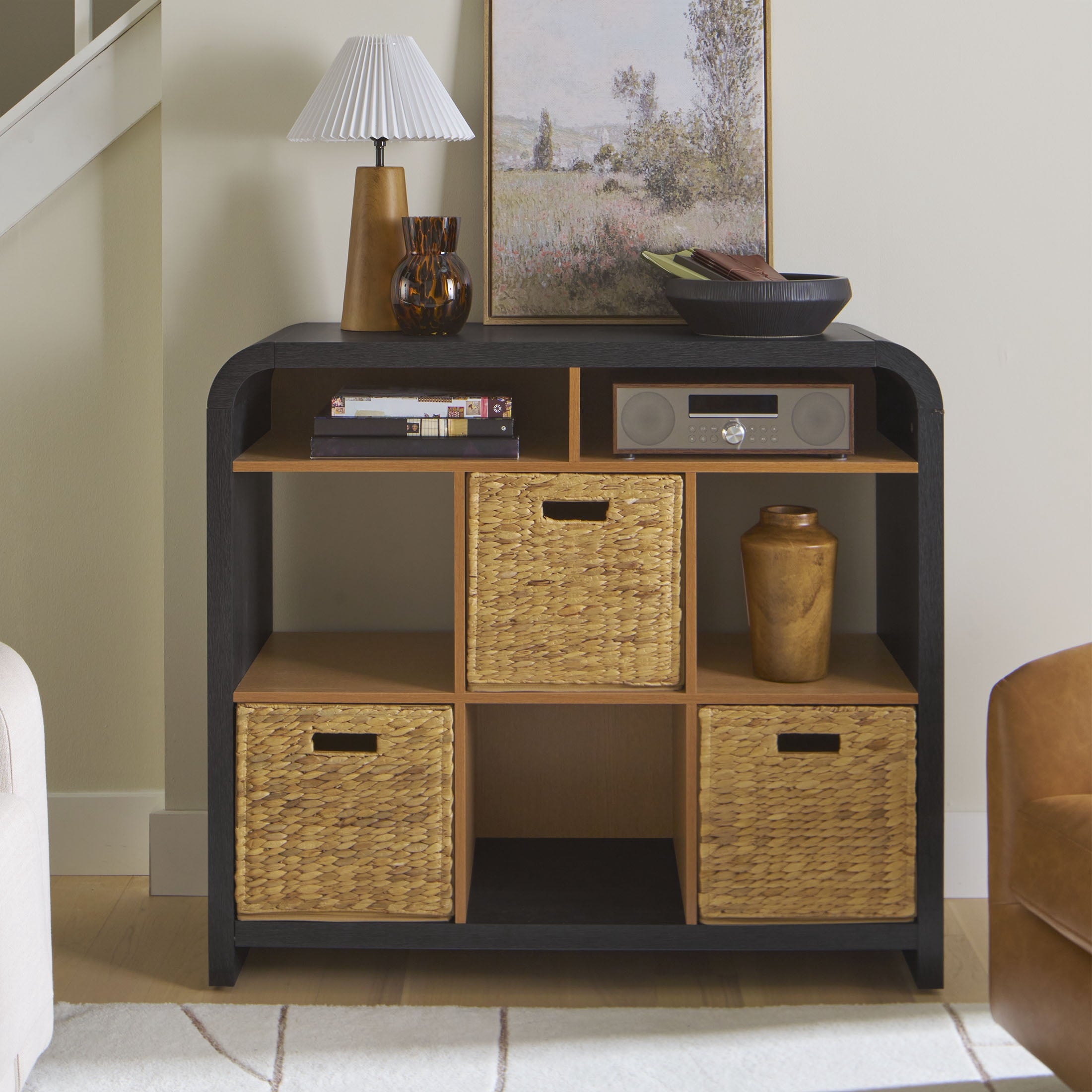 Homora™ Juliet 6 Cube Storage Organizer, Black Finish