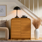  Juliet Curved Accent Cabinet, Warm Honey