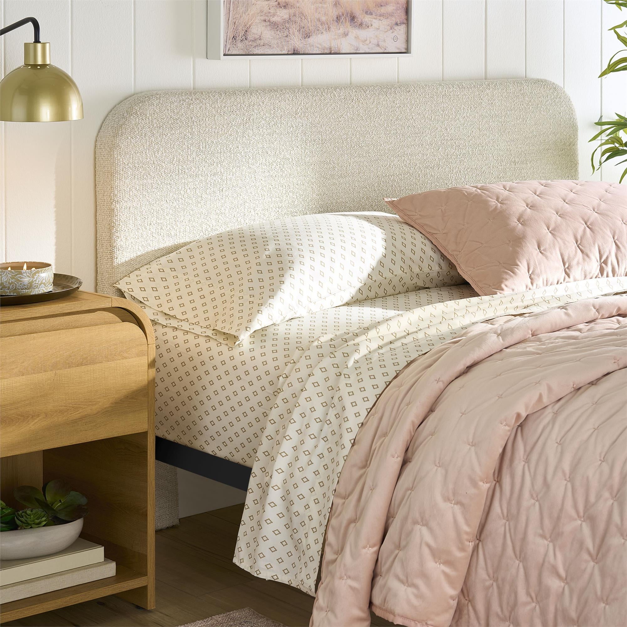  Juliet Full/Queen Boucle Headboard, Ivory