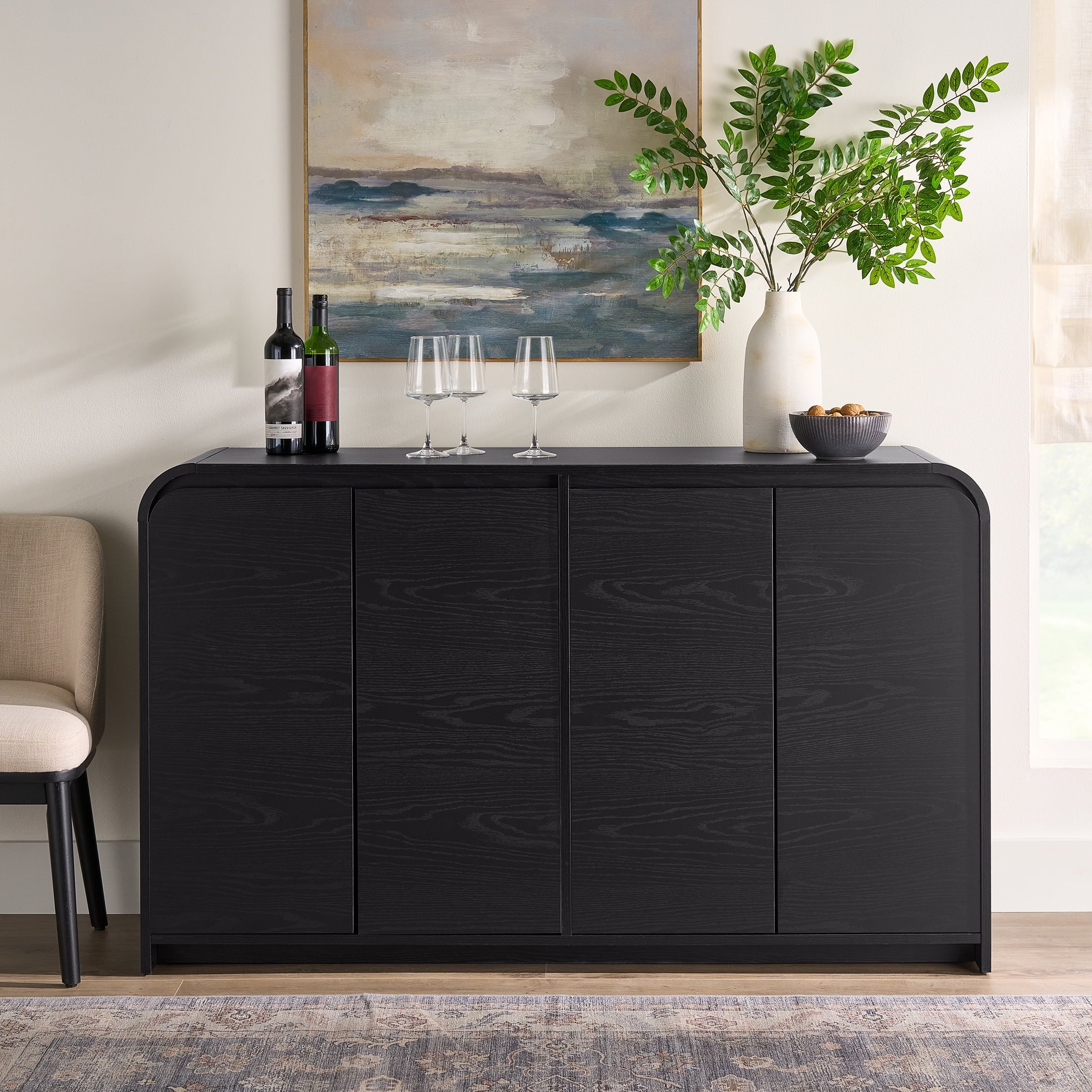  Juliet Sideboard, Rich Black Finish