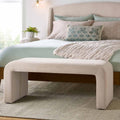  Juliet 44.50" Velvet Waterfall Bench, Beige