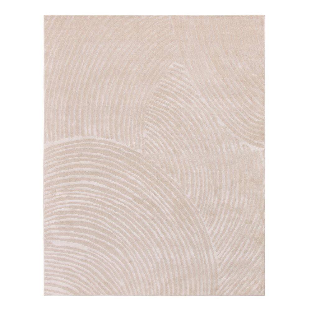  Kai Carved Ripple Indoor Stain/Fade Resisant Area Rug, Cream, 7'10" x 10'