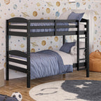 Homora™ Leighton Solid Wood Twin-over-Twin Convertible Bunk Bed, Vanilla