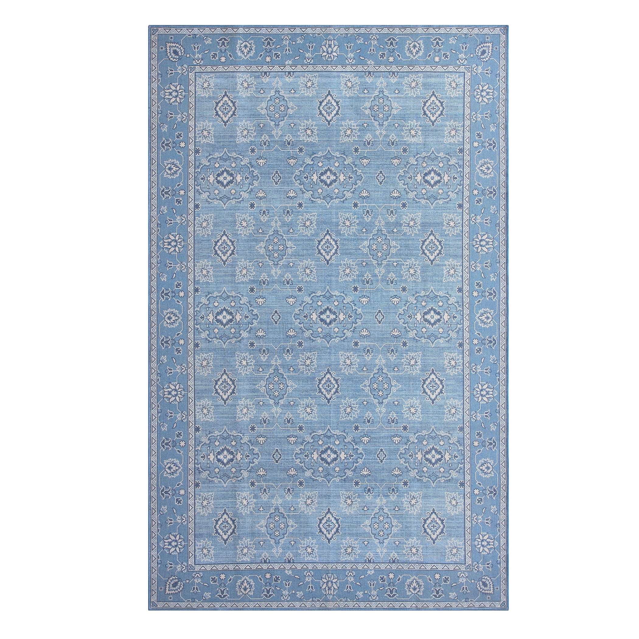  Blue Lillian Dainty Persian Area Rug, 5'x8'