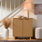  Lillian Fluted Accent Cabinet, Natural Pine Finish