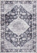  Washable Persian Area Rug, Gray, 7'2"x9'10"