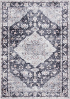  Washable Persian Area Rug, Gray, 7'2"x9'10"