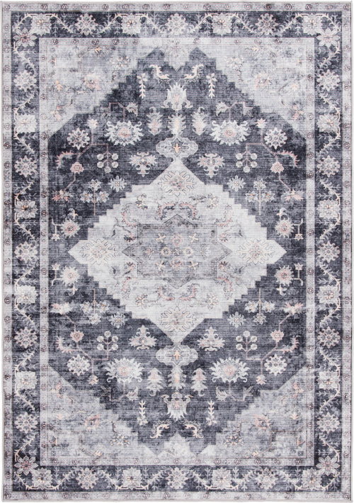  Washable Persian Area Rug, Gray, 7'2"x9'10"