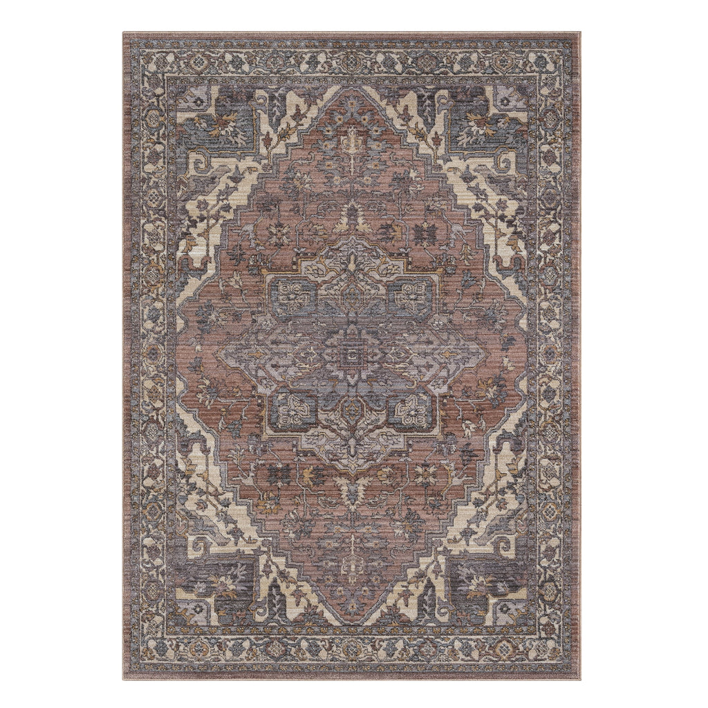  Mauve Persian Medallion Indoor Area Rug, 5' x 7'