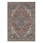  Mauve Persian Medallion Indoor Area Rug, 5' x 7'