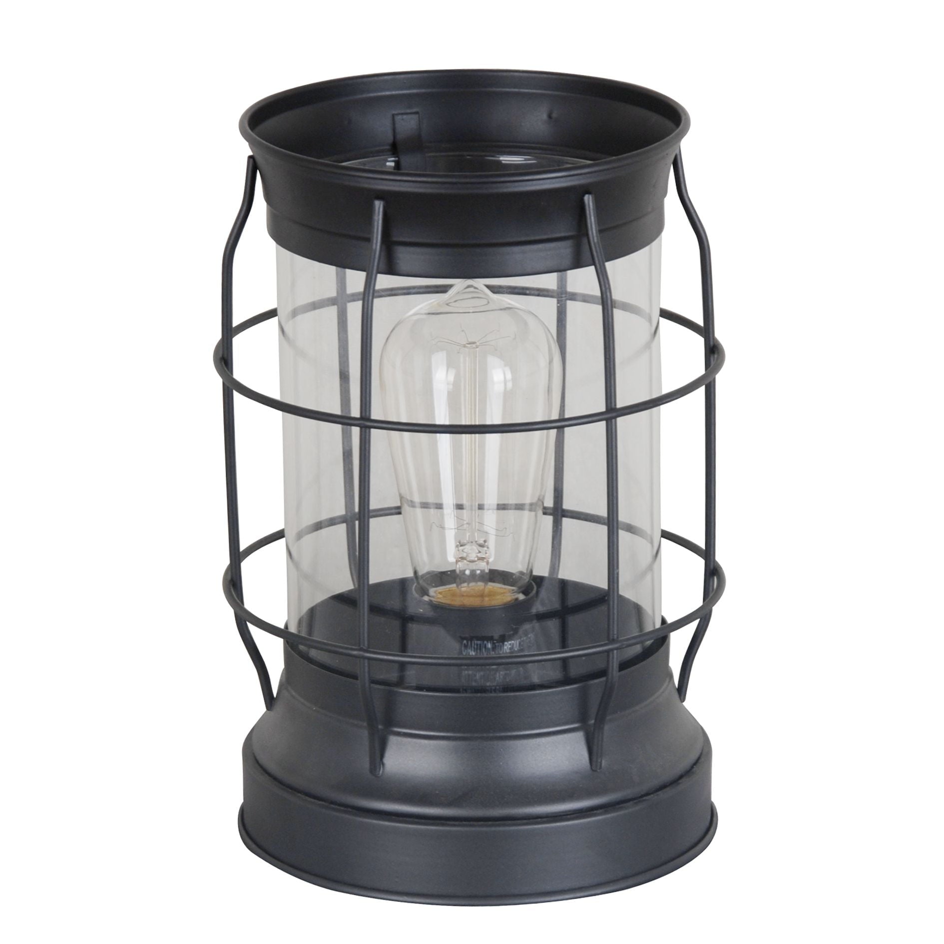  Bronze Metal and Glass Edison Lantern 9"H, LED Bulb Included