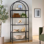  Nola Arch Bookshelf, Black Finish